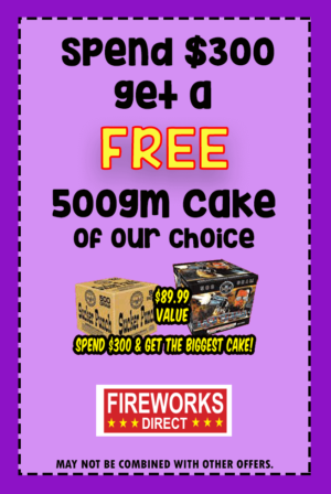 Free Fireworks with $300