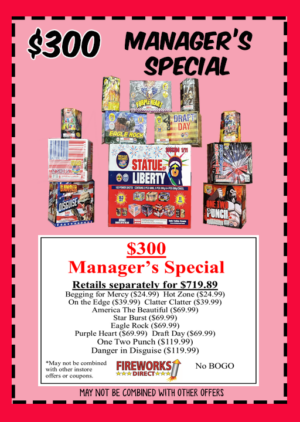 $300 Manager’s Special